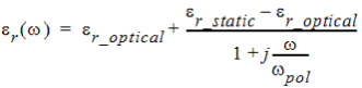 Single pole debye model equation