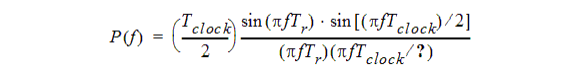 Fourier transform of a zero rise-time clock pulse.
