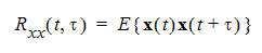 Autocorrelation function R sub chi chi of t and tau.