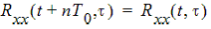 Autocorrelation function R sub chi chi of t and tau.