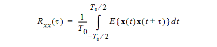 Autocorrelation function R sub chi chi of tau.