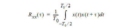 Autocorrelation function for a deterministic signal that is periodic and real-valued.