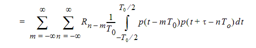Autcorrelation R sub chi chi of tau.