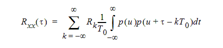 Autcorrelation R sub chi chi of tau.