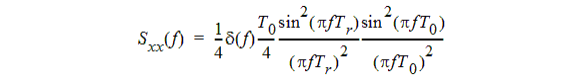Power spectral density function of f, simplified.