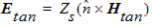 E sub tan equation.