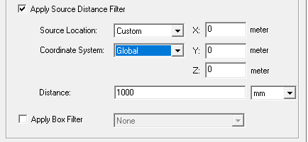 Apply Source Distance Filter option enabled.
