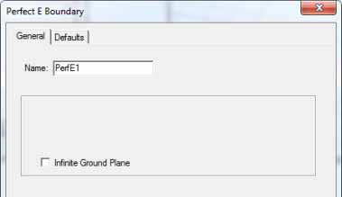 Perfect E Boundary dialog, General tab.