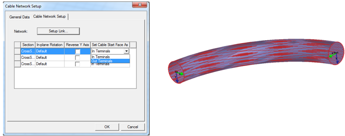 Cable Network SetUp dialog, Cable Network Setup tab. Cable Model