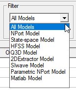 Filter groupbox field set to All Models.