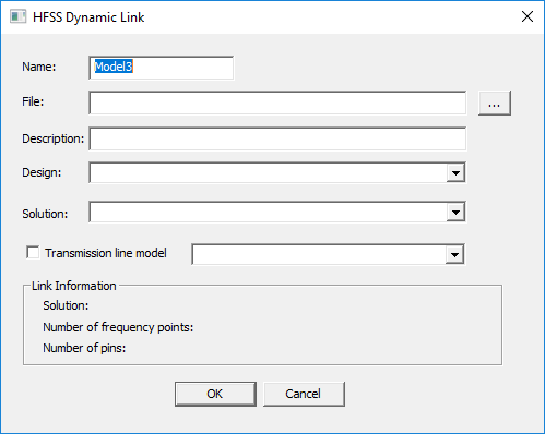 HFSS Dynamic Link dialog.