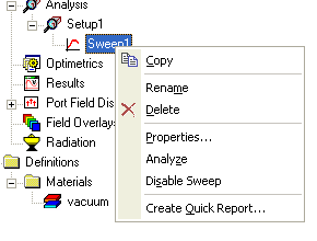 Right-click short-cut menu.