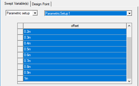 Swept Variables tab