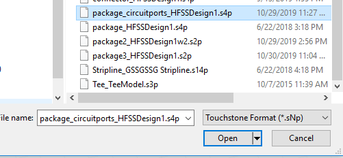 File Explorer window, Touchstone file highlighted.