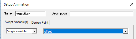 Setup Animation dialog, Swept Variables
