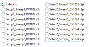 Optimetrics file list.