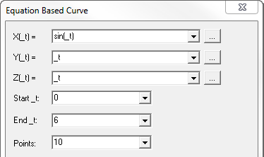 Equation Based Curve dialog.