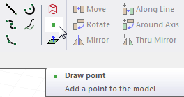 Draw point icon selected in Draw ribbon.