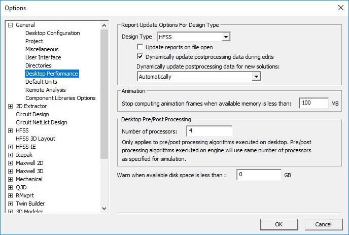 Desktop Performance Options