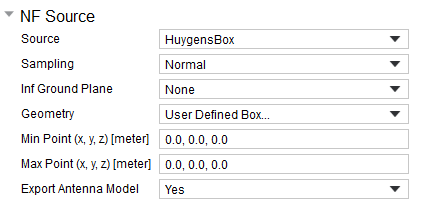 NF Source selection options expanded.