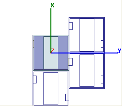 Four unit cells models forming an offset array.