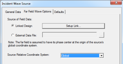 Incident Wave Source dialog.