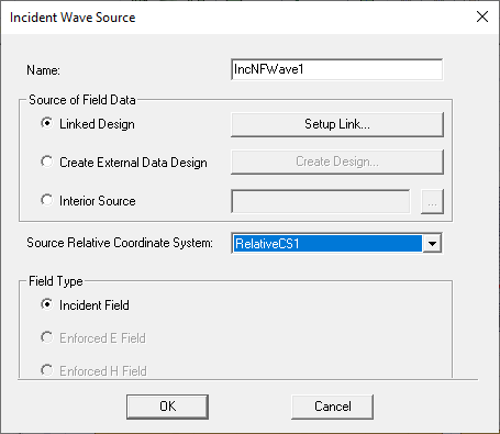 Incident Wave Source dialog.