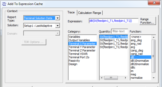 Add to Expression Cache dialog box