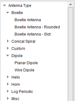 HFSS Antenna Design Toolkit Library List.