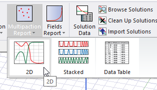 Multipaction Report menu expanded, 2D option selected.