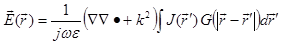 Equation for the field generated by the current.