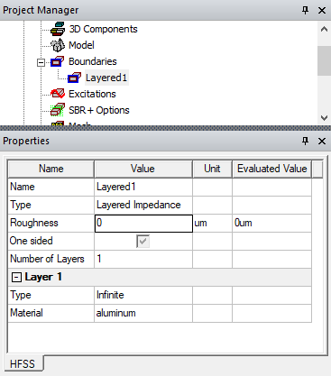 Project Manager window. Properties window.