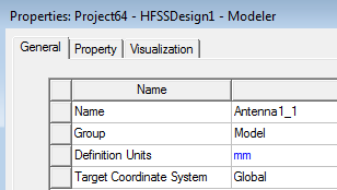 Properties window. General tab.