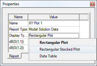 Properties dialog