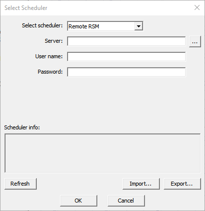 Select Schedular dialog box. 