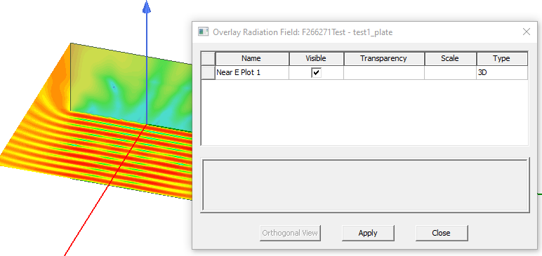 Overlay Radiation Field dialog.