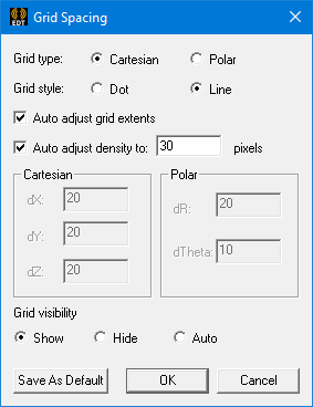 Grid Spacing dialog.