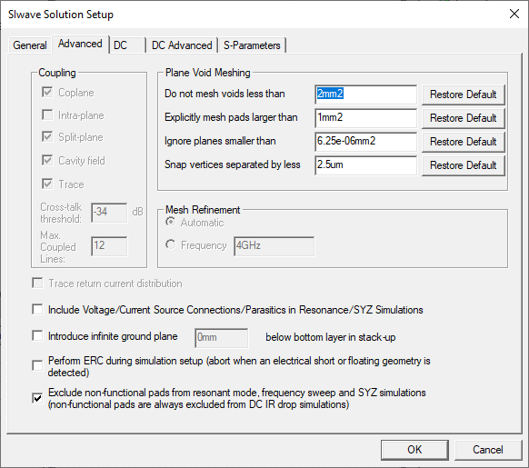 SIwave Solution Setup - Advanced