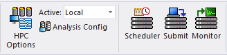 Simulation tab ribbon. Schedular icon shown.