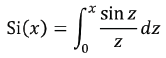 Equation for the Sine integral function.