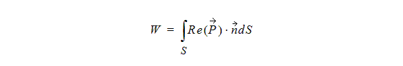 Formula for the integral of the Poynting vector.