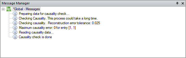 Message Mananger Pane: Causality Check in Progress