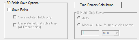 3D Fields Save Options groupbox.