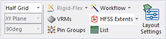HFSS Extents Button HFSS Extents Button