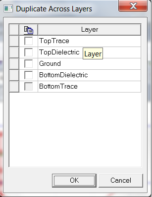 Duplicate Across Layers dialog.