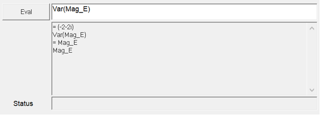 Adding Var to Mag_E causes the calculator to evaluate it as a user-defined variable