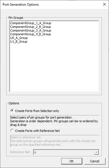 Port Generation options dialog