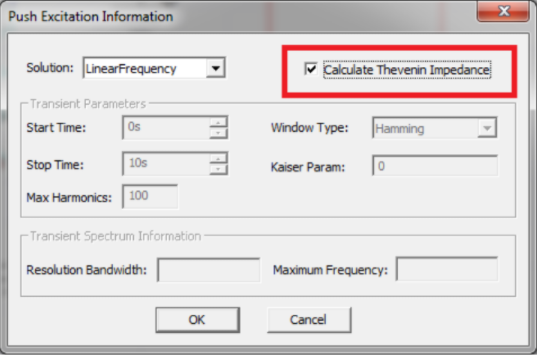 Push Excitation Information Window