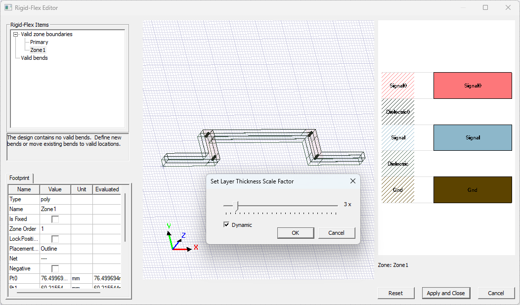 Set Layer Thickness Scale Factor Window
