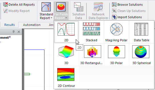 Results Tab > Far Fields Report > 2D